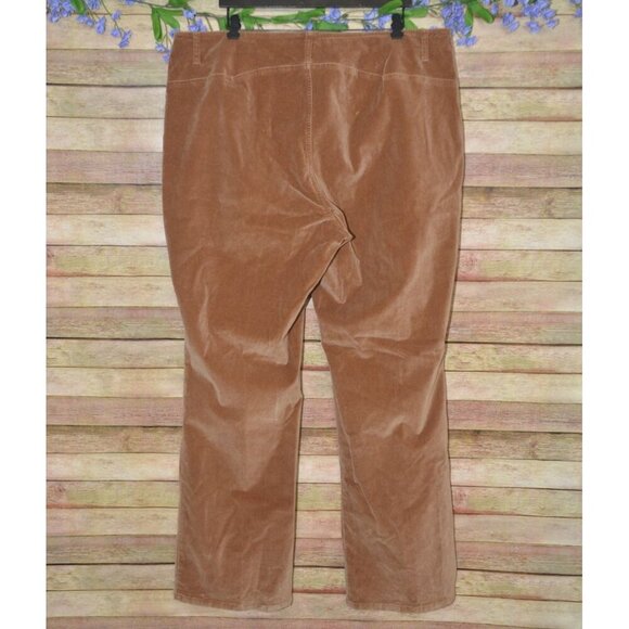 Lane Bryant Venezia Brown Velvet Velour Stretch Pants Size 22 Tall Retro Wide - Picture 4 of 7